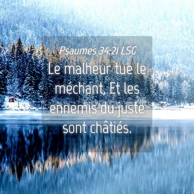 Picture 04 - Psaumes 34:21 LSG - Le malheur tue le méchant, Et les ennemis du - Bible Verse Picture