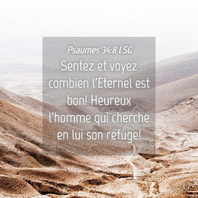 Picture 04 - Psaumes 34:8 LSG - Sentez et voyez combien l'Eternel est bon! - Bible Verse Picture