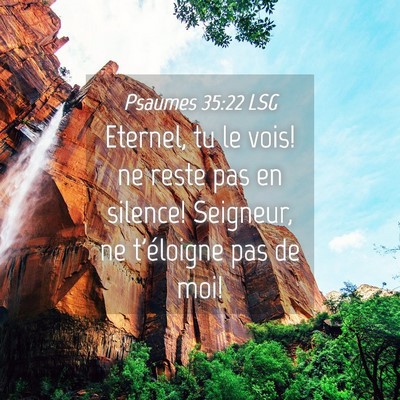 Picture 04 - Psaumes 35:22 LSG - Eternel, tu le vois! ne reste pas en silence! - Bible Verse Picture