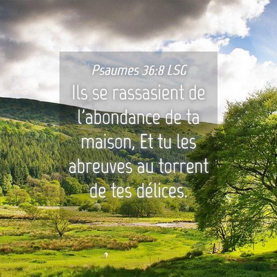 Picture 04 - Psaumes 36:8 LSG - Ils se rassasient de l'abondance de ta maison, Et - Bible Verse Picture