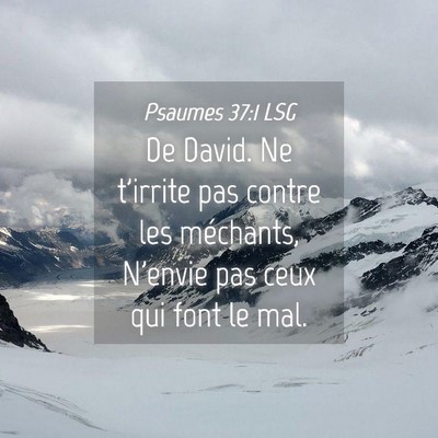 Picture 04 - Psaumes 37:1 LSG - De David. Ne t'irrite pas contre les méchants, - Bible Verse Picture