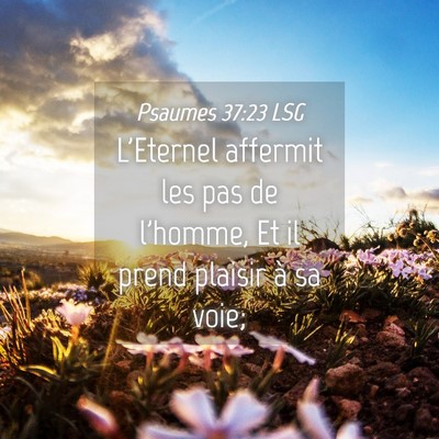 Picture 04 - Psaumes 37:23 LSG - L'Eternel affermit les pas de l'homme, Et il - Bible Verse Picture