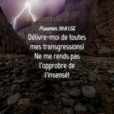 Picture 04 - Psaumes 39:8 LSG - Délivre-moi de toutes mes transgressions! Ne me - Bible Verse Picture