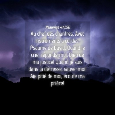 Picture 04 - Psaumes 4:1 LSG - Au chef des chantres. Avec instruments à cordes. - Bible Verse Picture