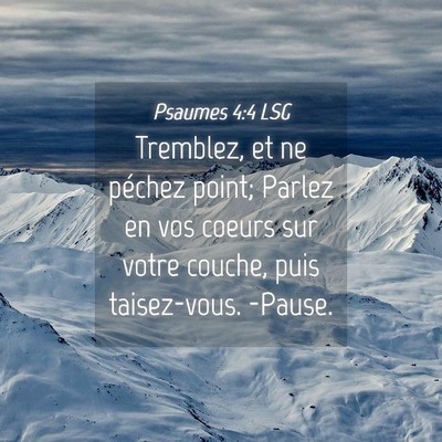 Picture 04 - Psaumes 4:4 LSG - Tremblez, et ne péchez point; Parlez en vos - Bible Verse Picture