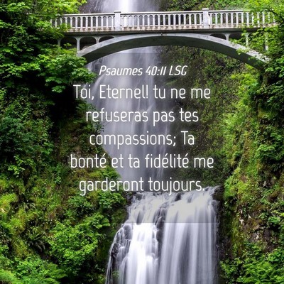 Picture 04 - Psaumes 40:11 LSG - Toi, Eternel! tu ne me refuseras pas tes - Bible Verse Picture