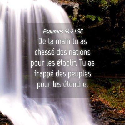Picture 04 - Psaumes 44:2 LSG - De ta main tu as chassé des nations pour les - Bible Verse Picture
