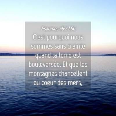 Picture 04 - Psaumes 46:2 LSG - C'est pourquoi nous sommes sans crainte quand la - Bible Verse Picture