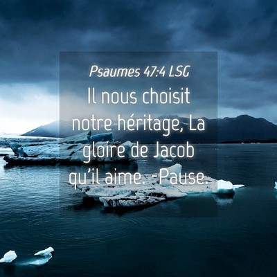 Picture 04 - Psaumes 47:4 LSG - Il nous choisit notre héritage, La gloire de - Bible Verse Picture