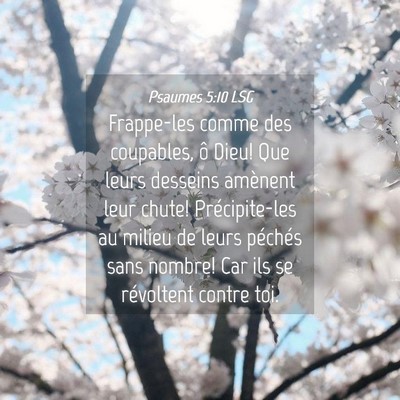 Picture 04 - Psaumes 5:10 LSG - Frappe-les comme des coupables, ô Dieu! Que - Bible Verse Picture