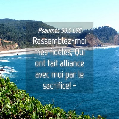 Picture 04 - Psaumes 50:5 LSG - Rassemblez-moi mes fidèles, Qui ont fait - Bible Verse Picture
