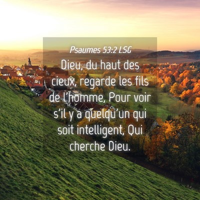 Picture 04 - Psaumes 53:2 LSG - Dieu, du haut des cieux, regarde les fils de - Bible Verse Picture