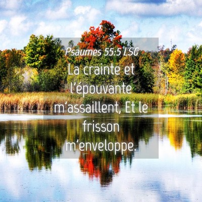 Picture 04 - Psaumes 55:5 LSG - La crainte et l'épouvante m'assaillent, Et le - Bible Verse Picture