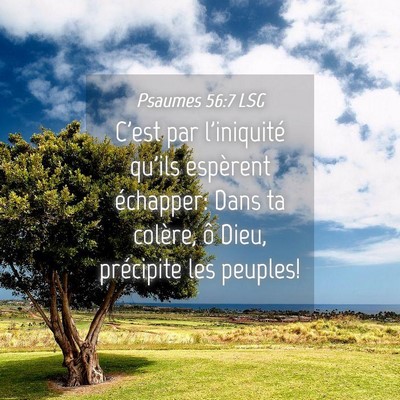 Picture 04 - Psaumes 56:7 LSG - C'est par l'iniquité qu'ils espèrent échapper: - Bible Verse Picture