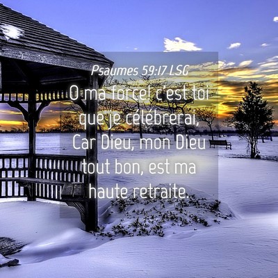 Picture 04 - Psaumes 59:17 LSG - O ma force! c'est toi que je célébrerai, Car - Bible Verse Picture