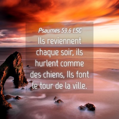 Picture 04 - Psaumes 59:6 LSG - Ils reviennent chaque soir, ils hurlent comme des - Bible Verse Picture