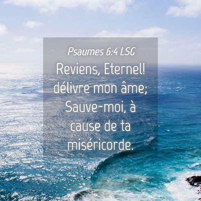 Picture 04 - Psaumes 6:4 LSG - Reviens, Eternel! délivre mon âme; Sauve-moi, - Bible Verse Picture