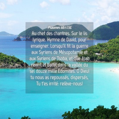 Picture 04 - Psaumes 60:1 LSG - Au chef des chantres. Sur le lis lyrique. Hymne - Bible Verse Picture