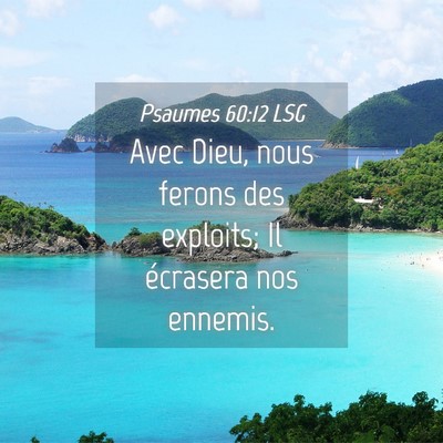 Picture 04 - Psaumes 60:12 LSG - Avec Dieu, nous ferons des exploits; Il écrasera - Bible Verse Picture