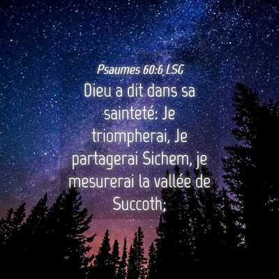 Picture 04 - Psaumes 60:6 LSG - Dieu a dit dans sa sainteté: Je triompherai, Je - Bible Verse Picture
