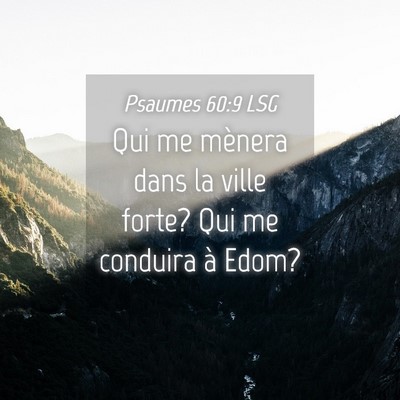 Picture 04 - Psaumes 60:9 LSG - Qui me mènera dans la ville forte? Qui me - Bible Verse Picture