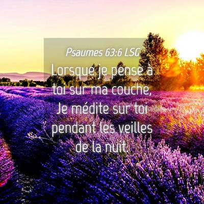 Picture 04 - Psaumes 63:6 LSG - Lorsque je pense à toi sur ma couche, Je médite - Bible Verse Picture