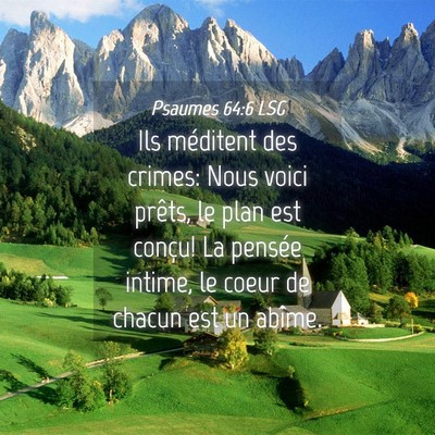 Picture 04 - Psaumes 64:6 LSG - Ils méditent des crimes: Nous voici prêts, le - Bible Verse Picture