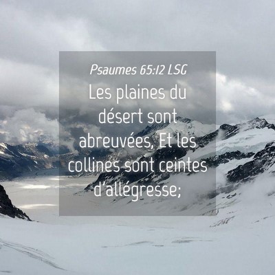 Picture 04 - Psaumes 65:12 LSG - Les plaines du désert sont abreuvées, Et les - Bible Verse Picture