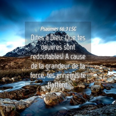 Picture 04 - Psaumes 66:3 LSG - Dites à Dieu: Que tes oeuvres sont redoutables! - Bible Verse Picture