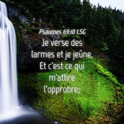 Picture 04 - Psaumes 69:10 LSG - Je verse des larmes et je jeûne, Et c'est ce qui - Bible Verse Picture
