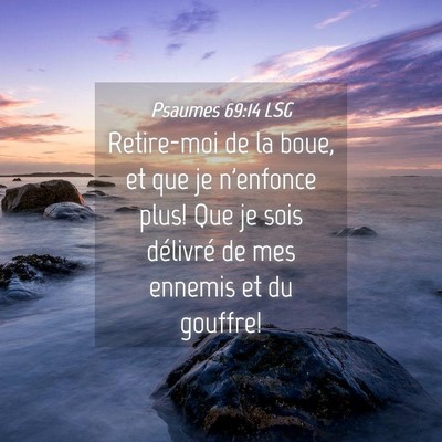 Picture 04 - Psaumes 69:14 LSG - Retire-moi de la boue, et que je n'enfonce plus! - Bible Verse Picture