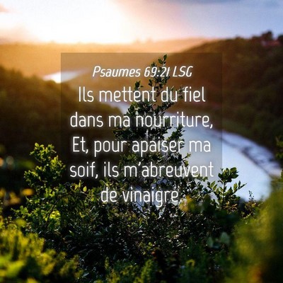 Picture 04 - Psaumes 69:21 LSG - Ils mettent du fiel dans ma nourriture, Et, pour - Bible Verse Picture