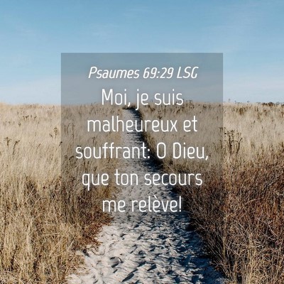 Picture 04 - Psaumes 69:29 LSG - Moi, je suis malheureux et souffrant: O Dieu, que - Bible Verse Picture