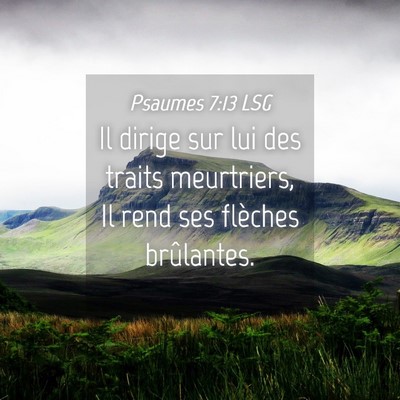 Picture 04 - Psaumes 7:13 LSG - Il dirige sur lui des traits meurtriers, Il rend - Bible Verse Picture