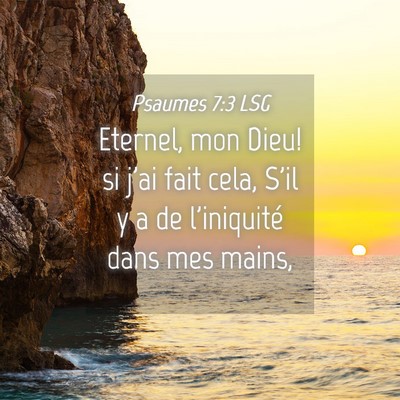 Picture 04 - Psaumes 7:3 LSG - Eternel, mon Dieu! si j'ai fait cela, S'il y a de - Bible Verse Picture