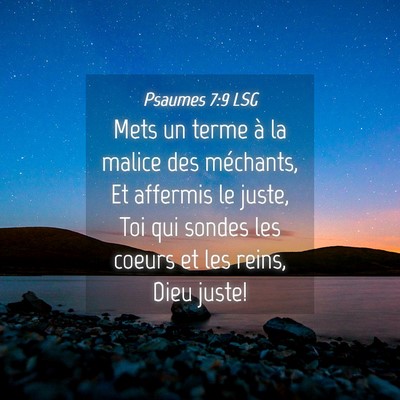 Picture 04 - Psaumes 7:9 LSG - Mets un terme à la malice des méchants, Et - Bible Verse Picture