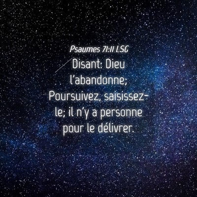 Picture 04 - Psaumes 71:11 LSG - Disant: Dieu l'abandonne; Poursuivez, - Bible Verse Picture