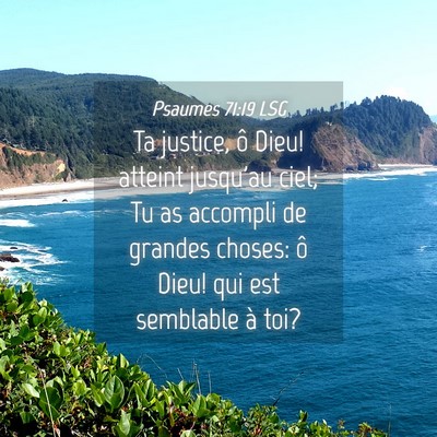 Picture 04 - Psaumes 71:19 LSG - Ta justice, ô Dieu! atteint jusqu'au ciel; Tu as - Bible Verse Picture
