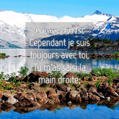Picture 04 - Psaumes 73:23 LSG - Cependant je suis toujours avec toi, Tu m'as - Bible Verse Picture
