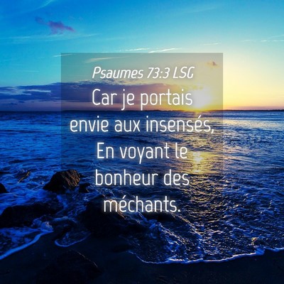 Picture 04 - Psaumes 73:3 LSG - Car je portais envie aux insensés, En voyant le - Bible Verse Picture