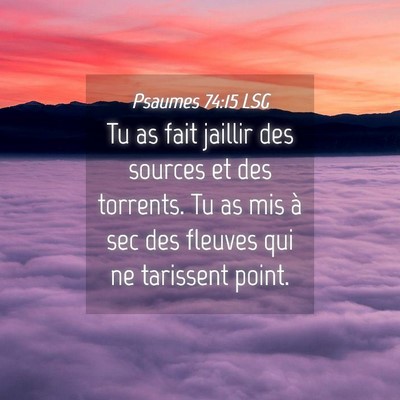 Picture 04 - Psaumes 74:15 LSG - Tu as fait jaillir des sources et des torrents. - Bible Verse Picture