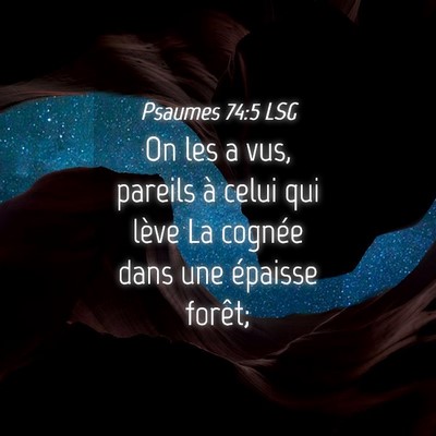 Picture 04 - Psaumes 74:5 LSG - On les a vus, pareils à celui qui lève La - Bible Verse Picture
