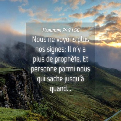 Picture 04 - Psaumes 74:9 LSG - Nous ne voyons plus nos signes; Il n'y a plus de - Bible Verse Picture