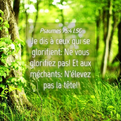 Picture 04 - Psaumes 75:4 LSG - Je dis à ceux qui se glorifient: Ne vous - Bible Verse Picture
