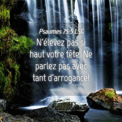 Picture 04 - Psaumes 75:5 LSG - N'élevez pas si haut votre tête, Ne parlez pas - Bible Verse Picture