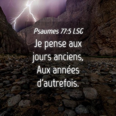 Picture 04 - Psaumes 77:5 LSG - Je pense aux jours anciens, Aux années - Bible Verse Picture