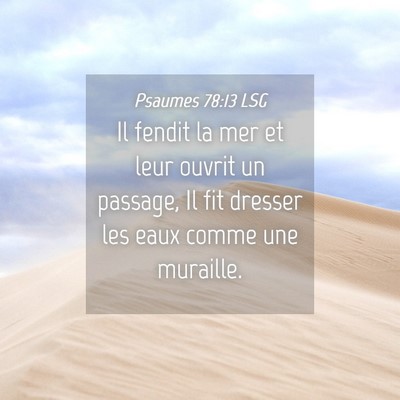 Picture 04 - Psaumes 78:13 LSG - Il fendit la mer et leur ouvrit un passage, Il - Bible Verse Picture