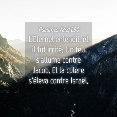 Picture 04 - Psaumes 78:21 LSG - L'Eternel entendit, et il fut irrité; Un feu - Bible Verse Picture