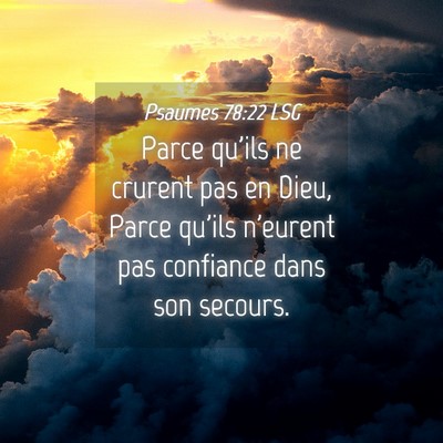 Picture 04 - Psaumes 78:22 LSG - Parce qu'ils ne crurent pas en Dieu, Parce qu'ils - Bible Verse Picture