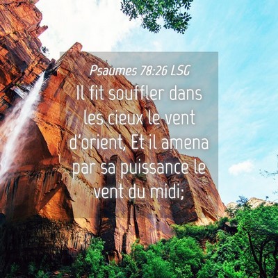 Picture 04 - Psaumes 78:26 LSG - Il fit souffler dans les cieux le vent d'orient, - Bible Verse Picture